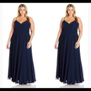 Jenny Yoo Collection Inesse Bridesmaid Dress In Navy Blue Size 16
